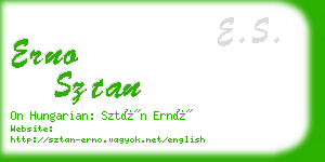 erno sztan business card